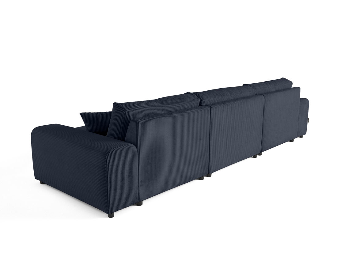 Canapé panoramique en U 7 places en velours côtelé Garance