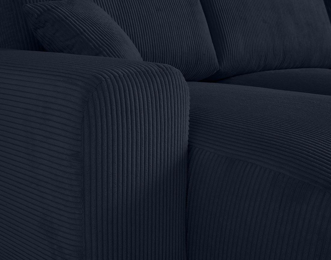 Canapé panoramique en U 7 places en velours côtelé Garance