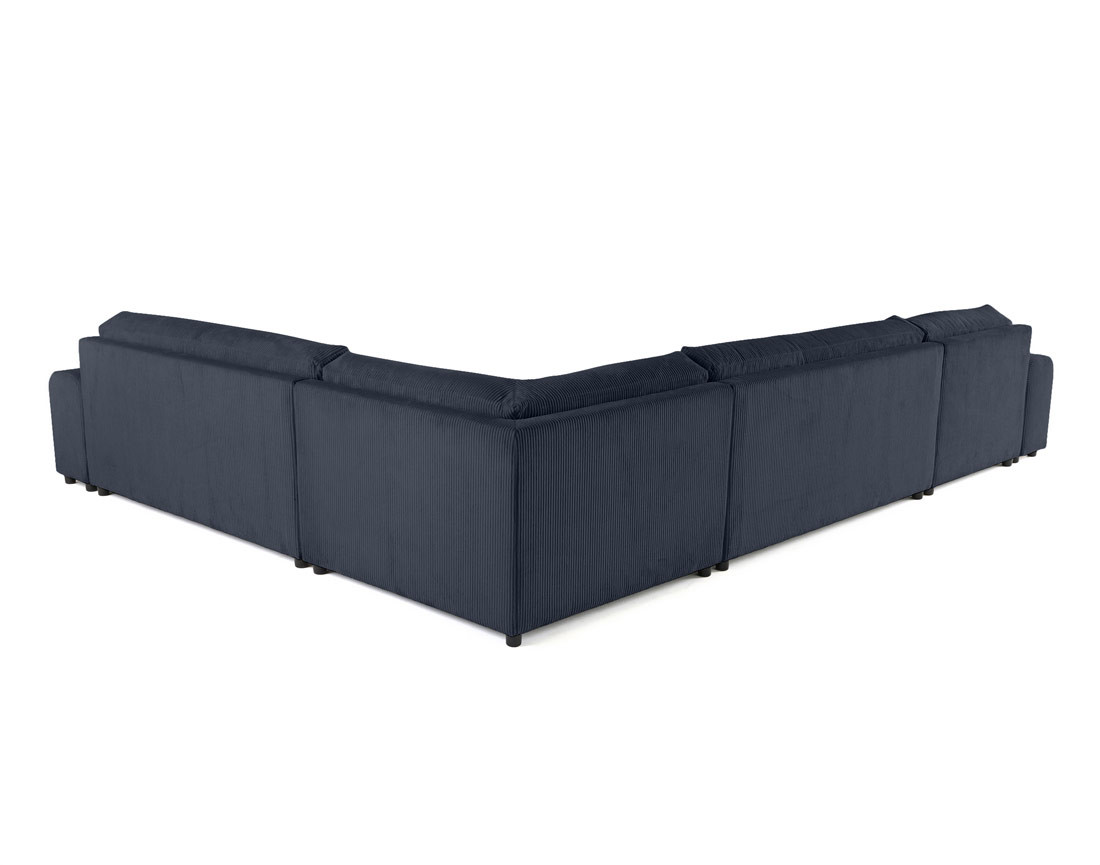 Canapé modulable d'angle droit 8 places en velours côtelé Garance