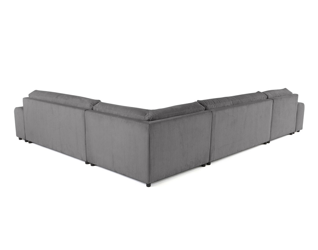 Canapé modulable d'angle droit 8 places en velours côtelé Garance