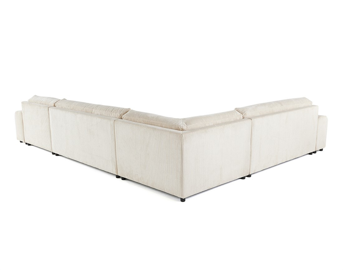 Canapé modulable d'angle gauche 8 places en velours côtelé Garance