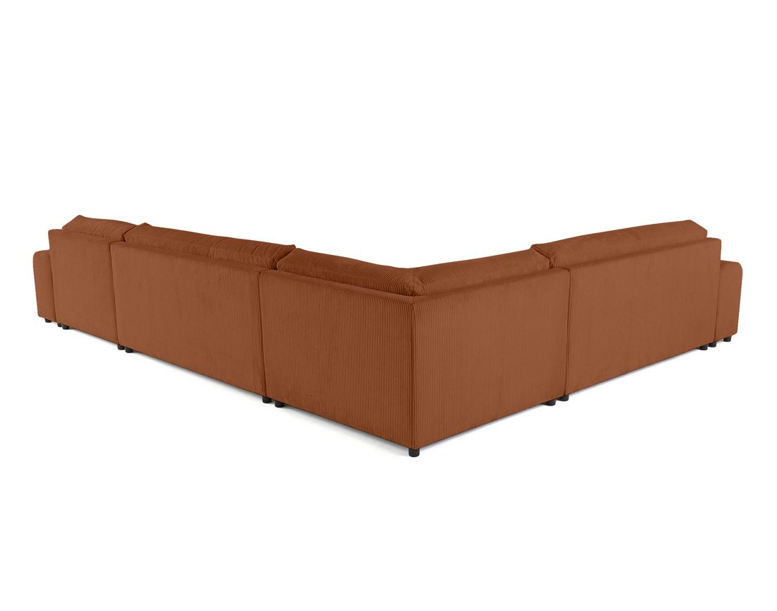 Canapé modulable d'angle gauche 8 places en velours côtelé Garance