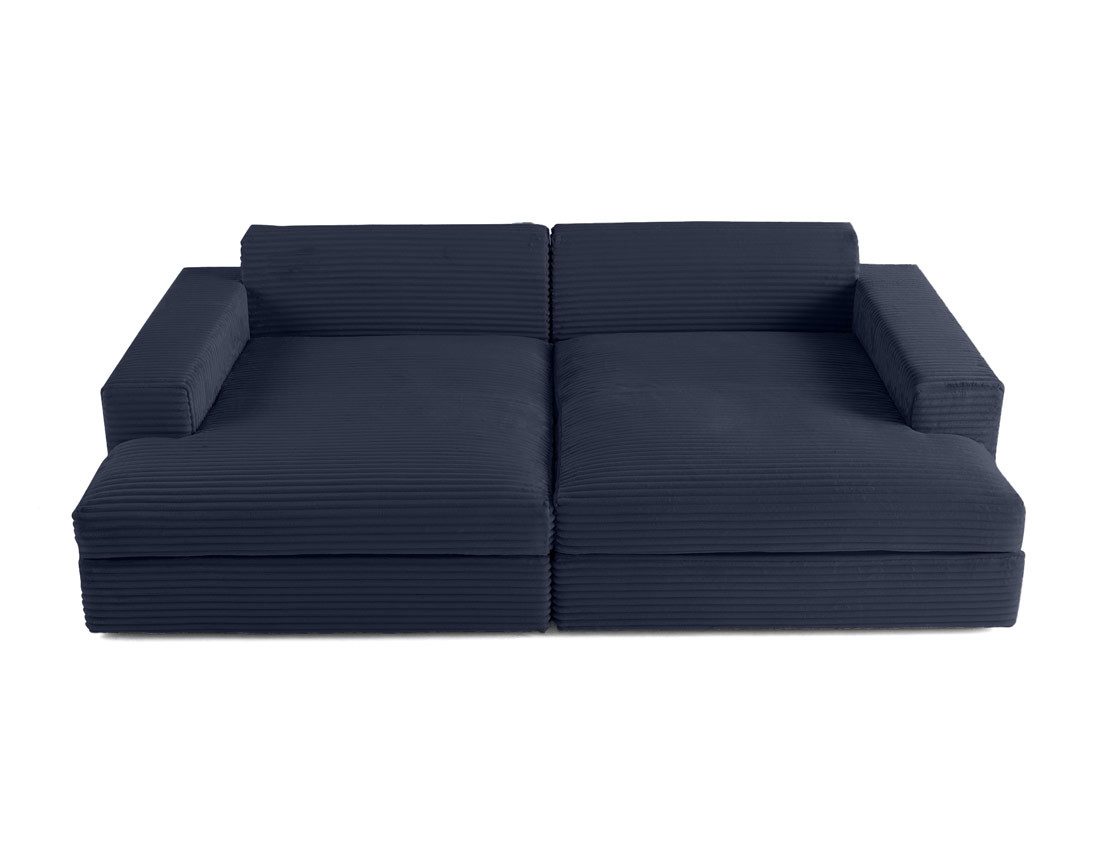 Canapé 4 places avec double méridienne en velours côtelé grosses côtes Collins