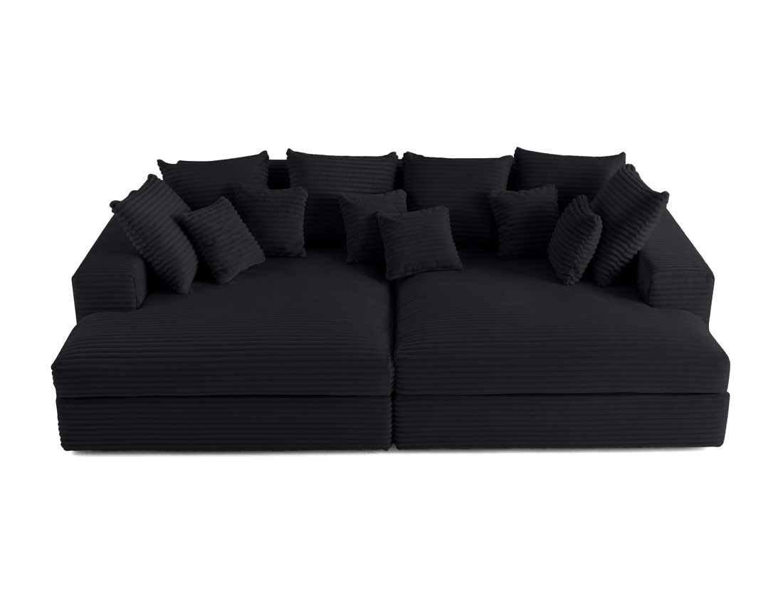 Canapé 4 places avec double méridienne en velours côtelé grosses côtes Collins Canapé 4 places avec double méridienne en velours côtelé grosses côtes Collins