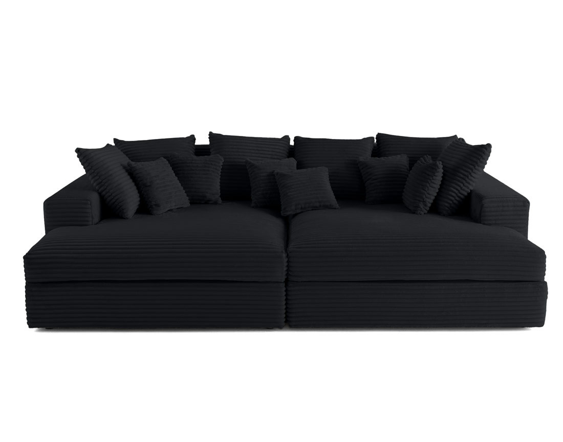 Canapé 4 places avec double méridienne en velours côtelé grosses côtes Collins Canapé 4 places avec double méridienne en velours côtelé grosses côtes Collins