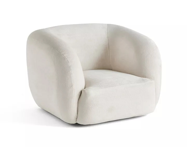 Fauteuil cocon en velours Ernee