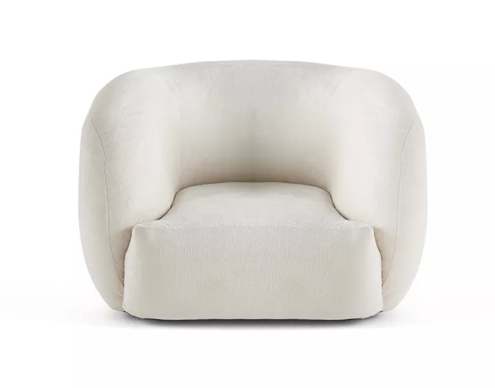 Fauteuil cocon en velours Ernee