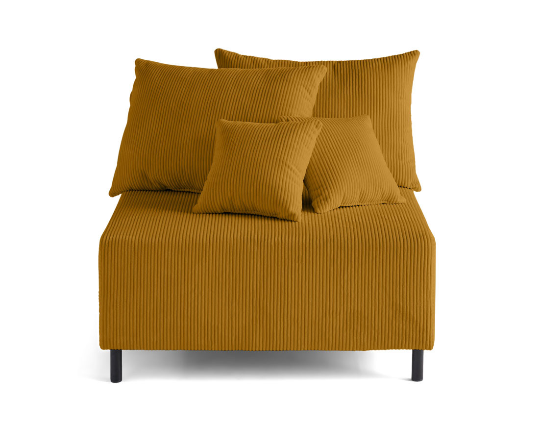 Module d'assise sans accoudoirs en velours côtelé Edinburg