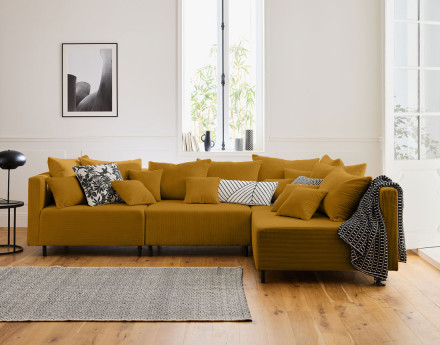 Edinburg - module d'assise sans accoudoirs - en velours côtelé Lisa Design