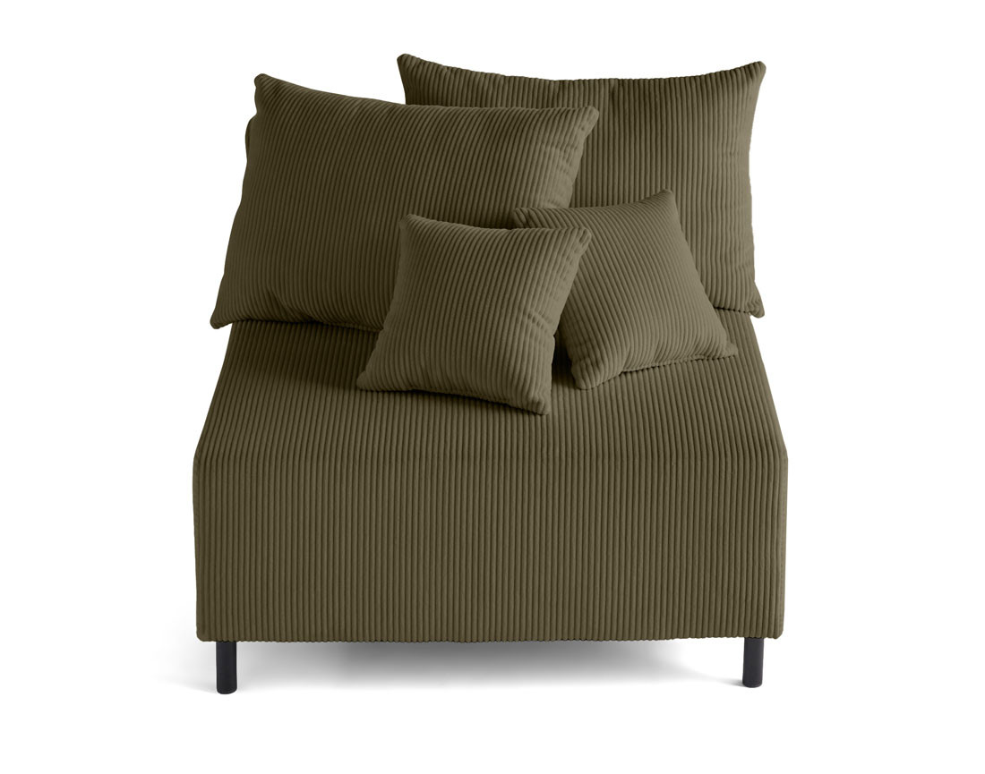 Module d'assise sans accoudoirs en velours côtelé Edinburg