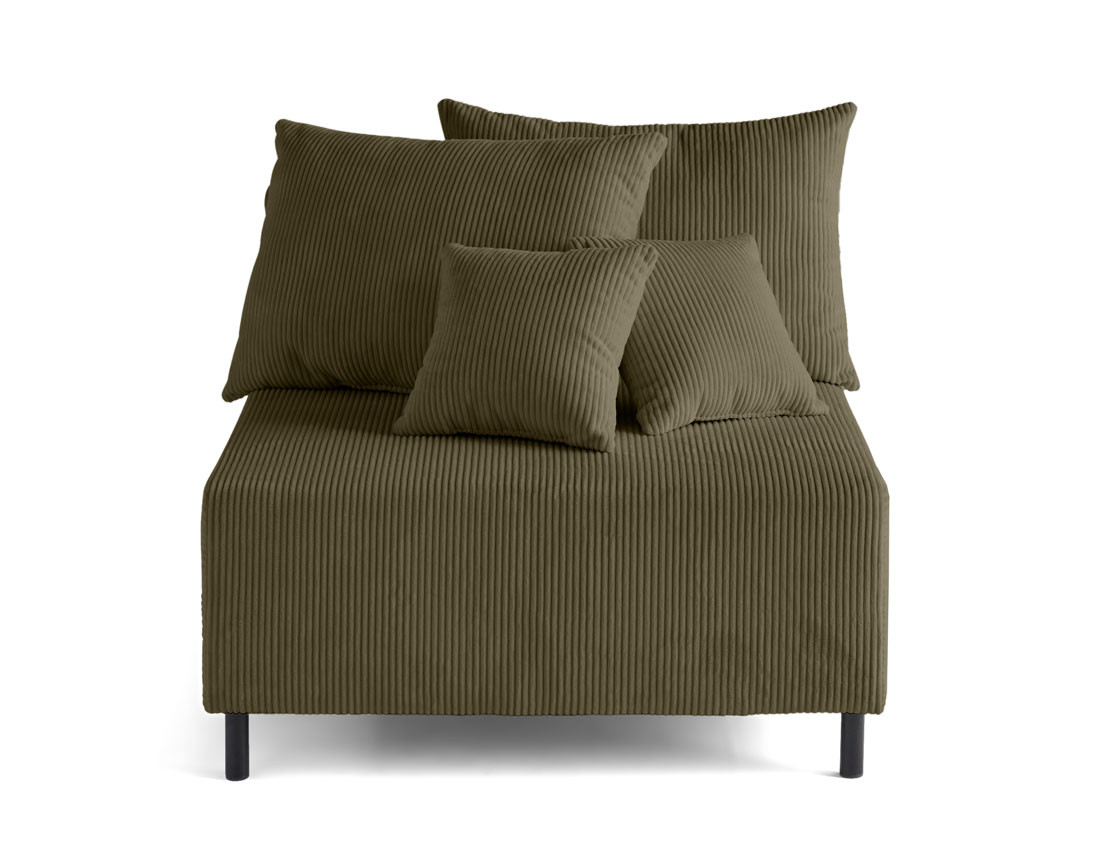 Module d'assise sans accoudoirs en velours côtelé Edinburg