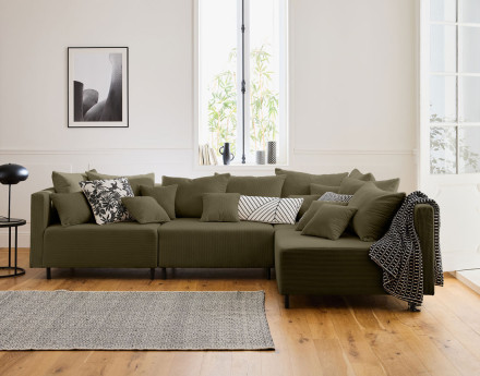 Edinburg - module d'assise sans accoudoirs - en velours côtelé Lisa Design