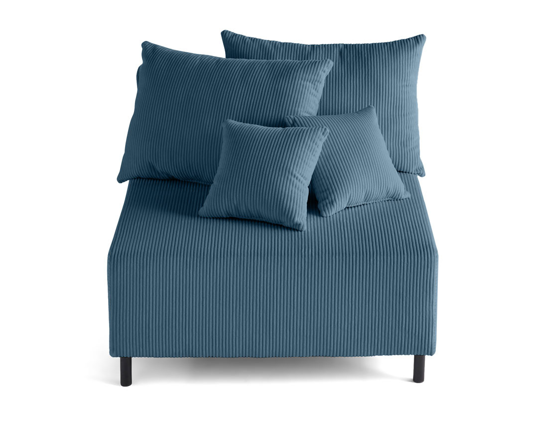 Module d'assise sans accoudoirs en velours côtelé Edinburg