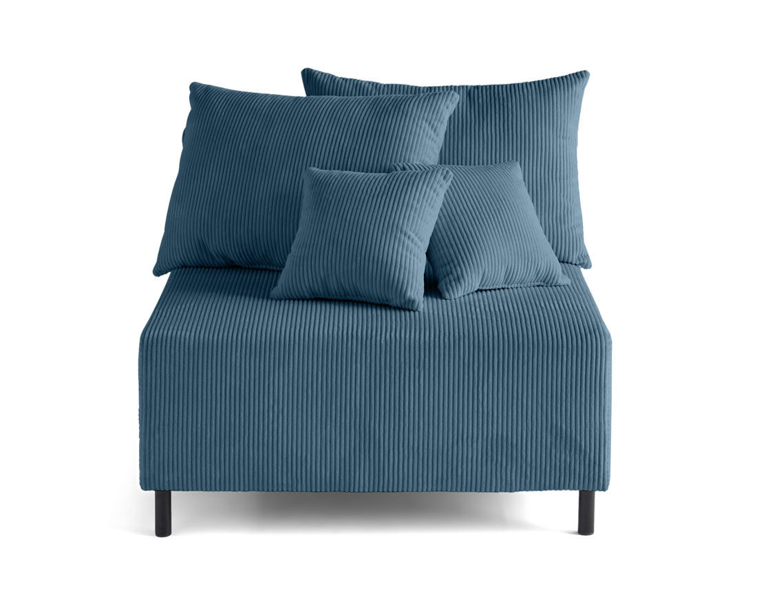 Module d'assise sans accoudoirs en velours côtelé Edinburg