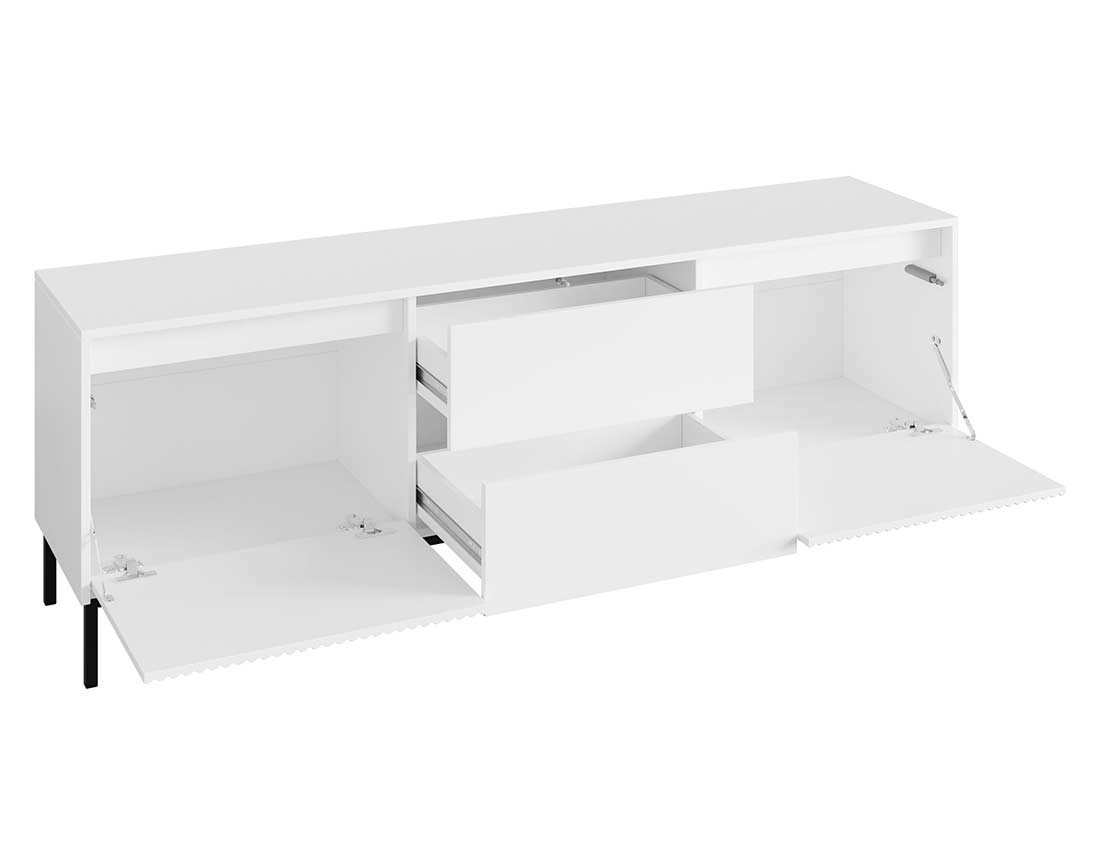 Meuble tv blanc 2 portes et 2 tiroirs 174 cm Girona