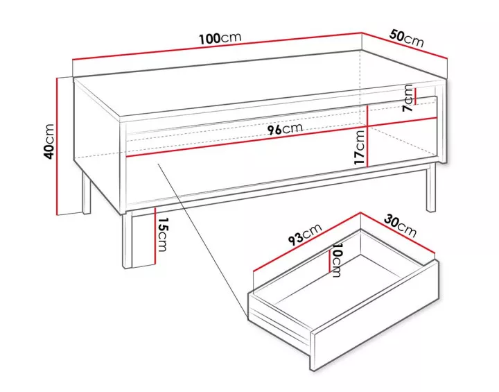 Table basse blanc 100 cm Girona