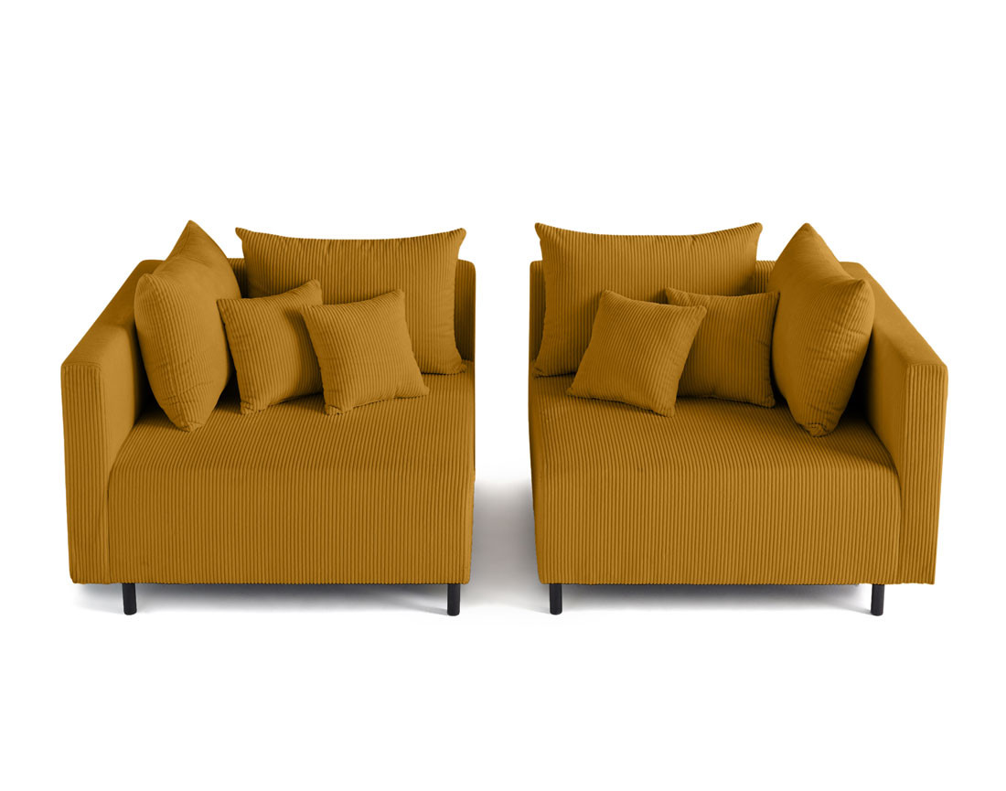 Canapé modulable 2 places en velours côtelé Edinburg