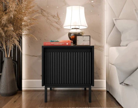 Table de chevet noir 45 cm Girona