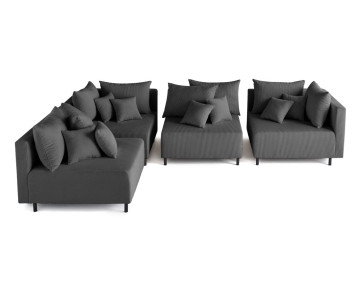 Canapé modulable d'angle réversible 4 places Edinburg - Best Mobilier