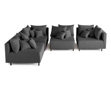 Canapé modulable d'angle réversible 4 places Edinburg - Best Mobilier