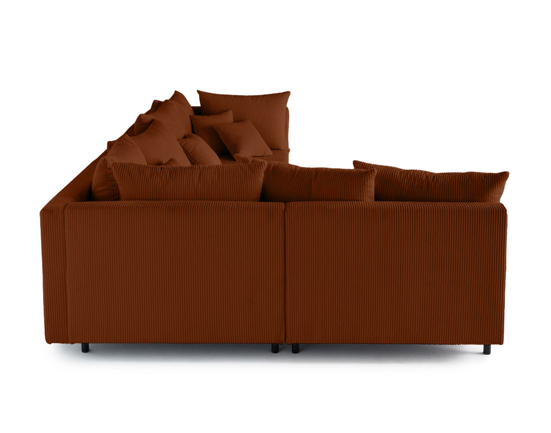 Canapé modulable d'angle réversible 4 places en velours côtelé Edinburg