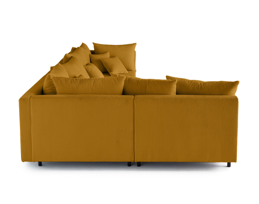 Canapé modulable d'angle réversible 4 places en velours côtelé Edinburg