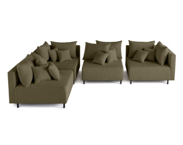 Canapé modulable d'angle réversible 4 places Edinburg - Best Mobilier