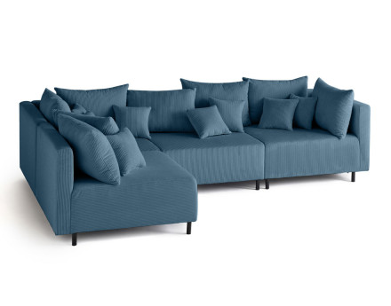 Canapé modulable d'angle réversible 4 places en velours côtelé Edinburg