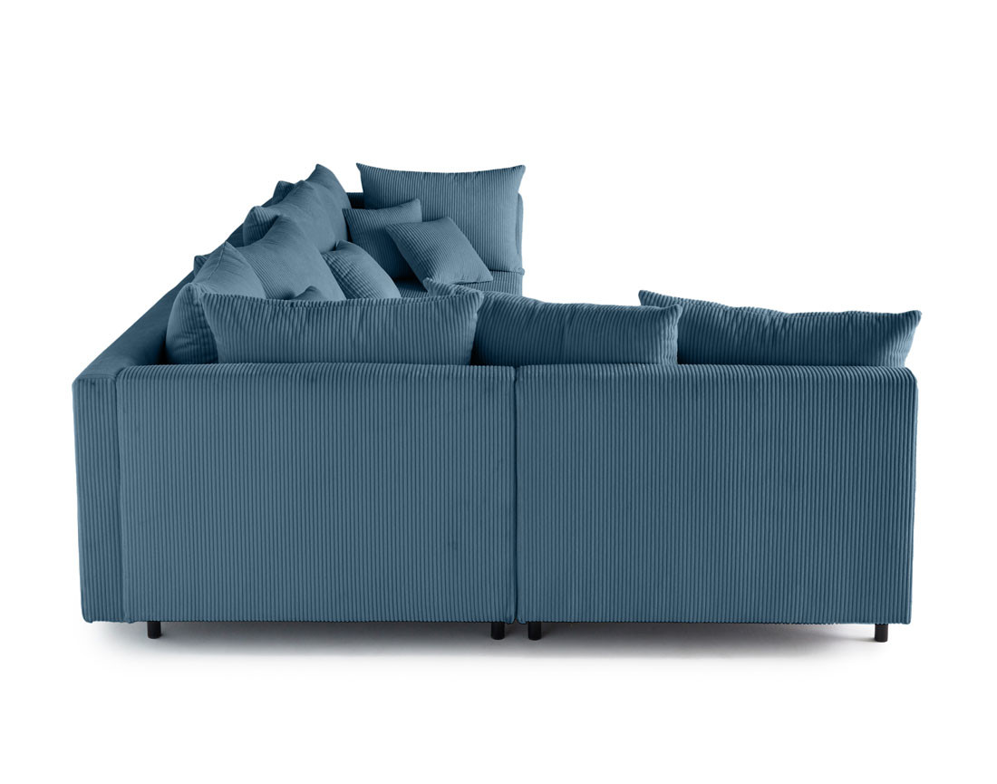 Canapé modulable d'angle réversible 4 places en velours côtelé Edinburg