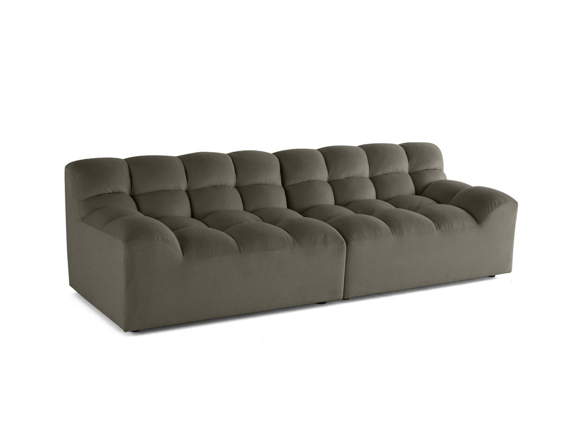 Canapé droit 4 places en velours Napoli