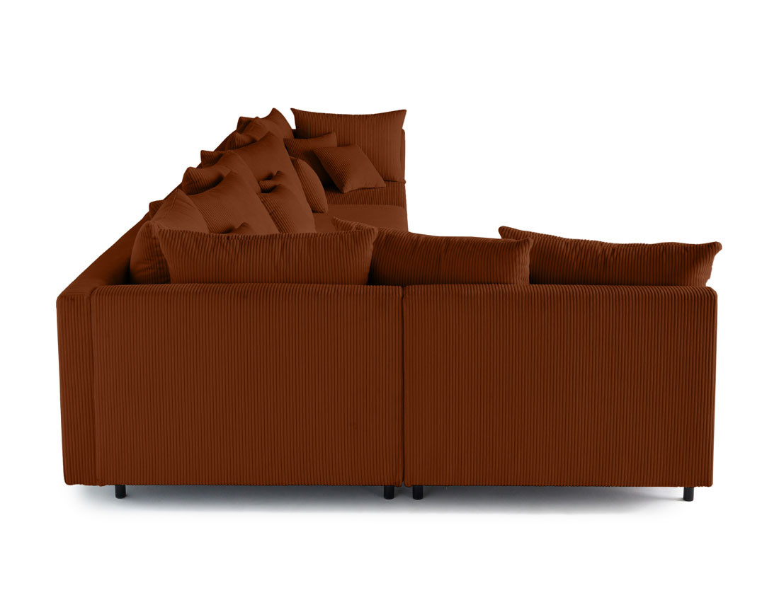 Canapé d'angle modulable 5 places en velours côtelé Edinburg