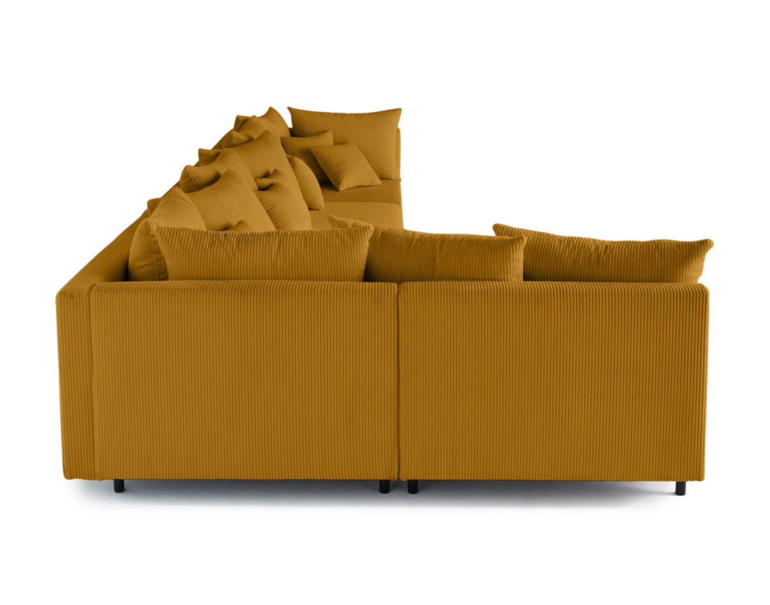 Canapé d'angle modulable 5 places en velours côtelé Edinburg