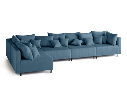 Edinburg - canapé modulable d'angle réversible 5 places - en velours côtelé Lisa Design