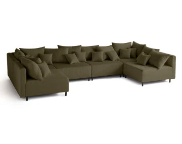 Canapé panoramique modulable 6 places Edinburg - Best Mobilier