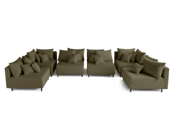 Canapé panoramique modulable 6 places Edinburg - Best Mobilier