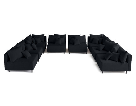 Edinburg - canapé modulable panoramique 8 places - en velours côtelé Lisa Design