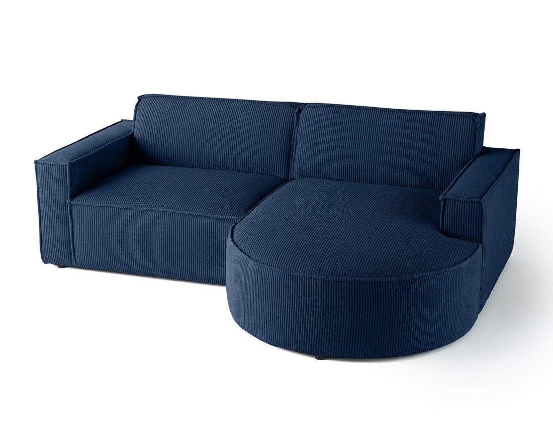Canapé d'angle droit 4 places en velours côtelé Spiaggia