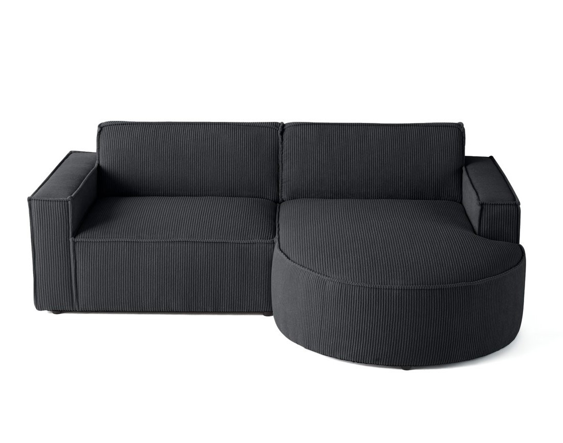 Canapé d'angle droit 4 places en velours côtelé Spiaggia