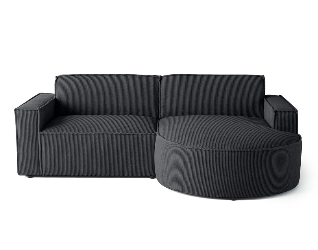 Canapé d'angle droit 4 places en velours côtelé Spiaggia