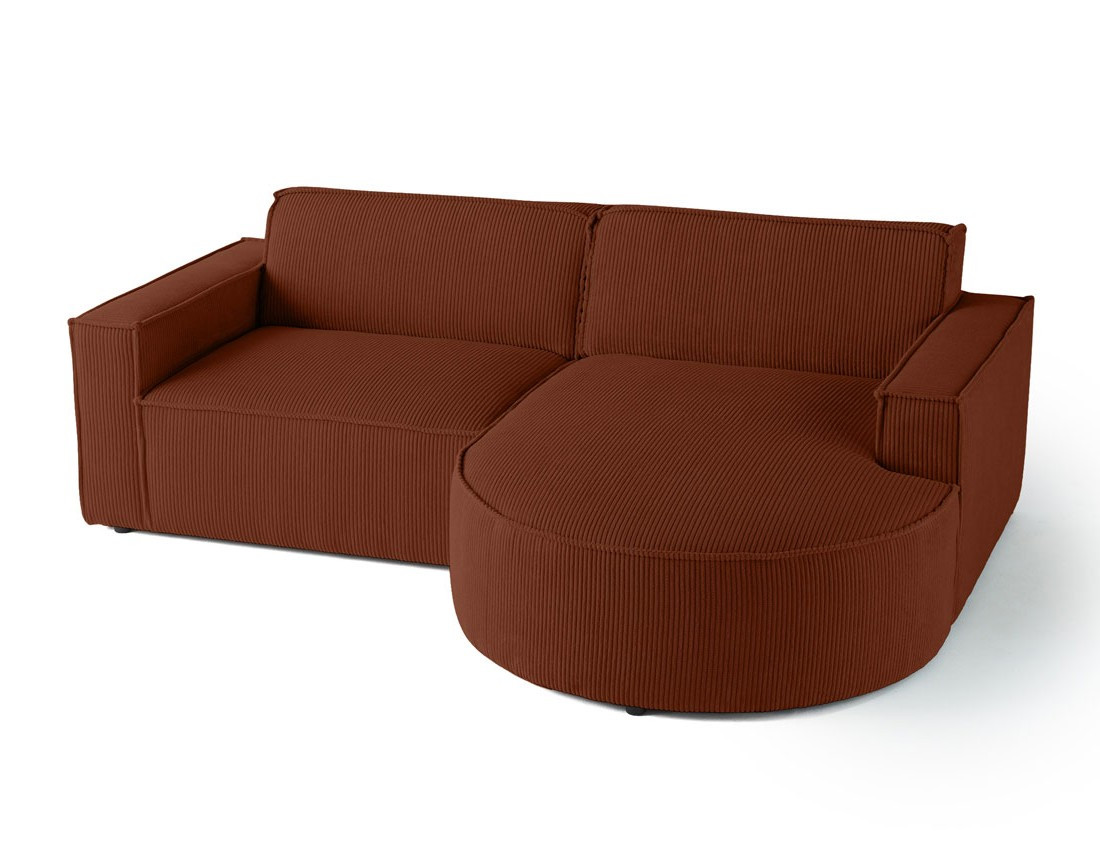 Canapé d'angle droit 4 places en velours côtelé Spiaggia