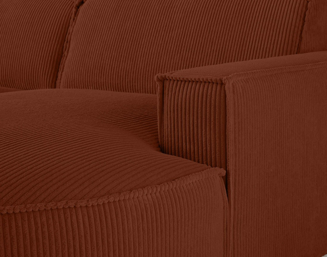 Canapé d'angle droit 4 places en velours côtelé Spiaggia