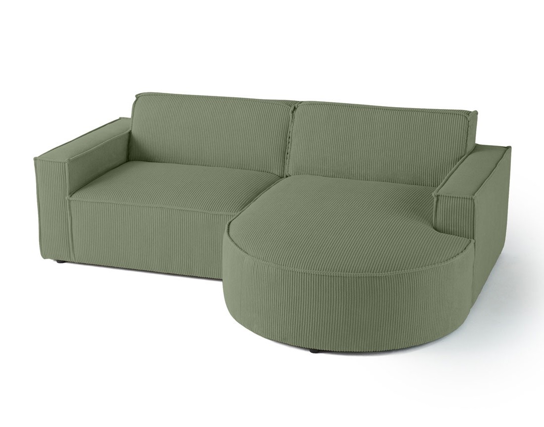 Canapé d'angle droit 4 places en velours côtelé Spiaggia