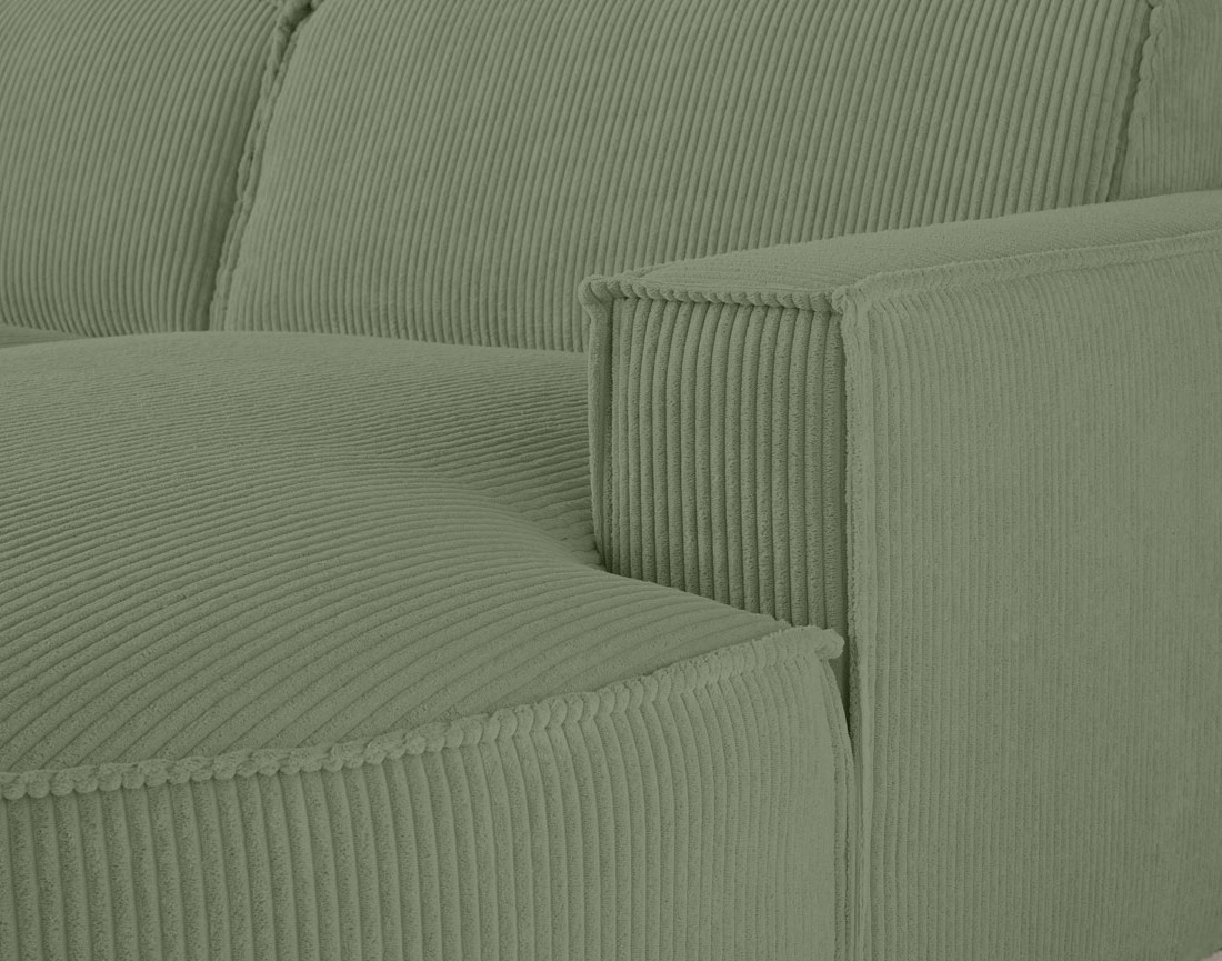 Canapé d'angle droit 4 places en velours côtelé Spiaggia