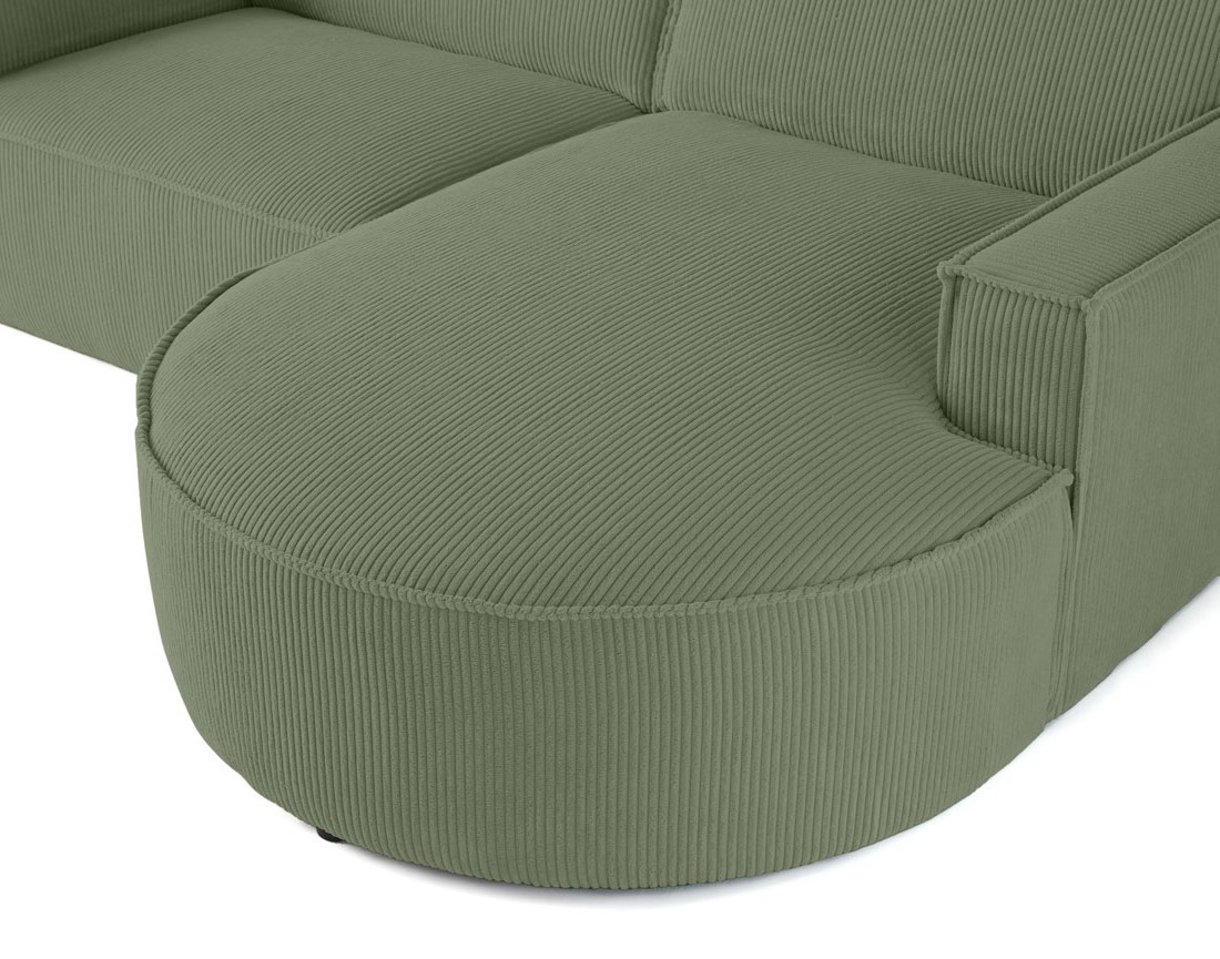 Canapé d'angle droit 4 places en velours côtelé Spiaggia