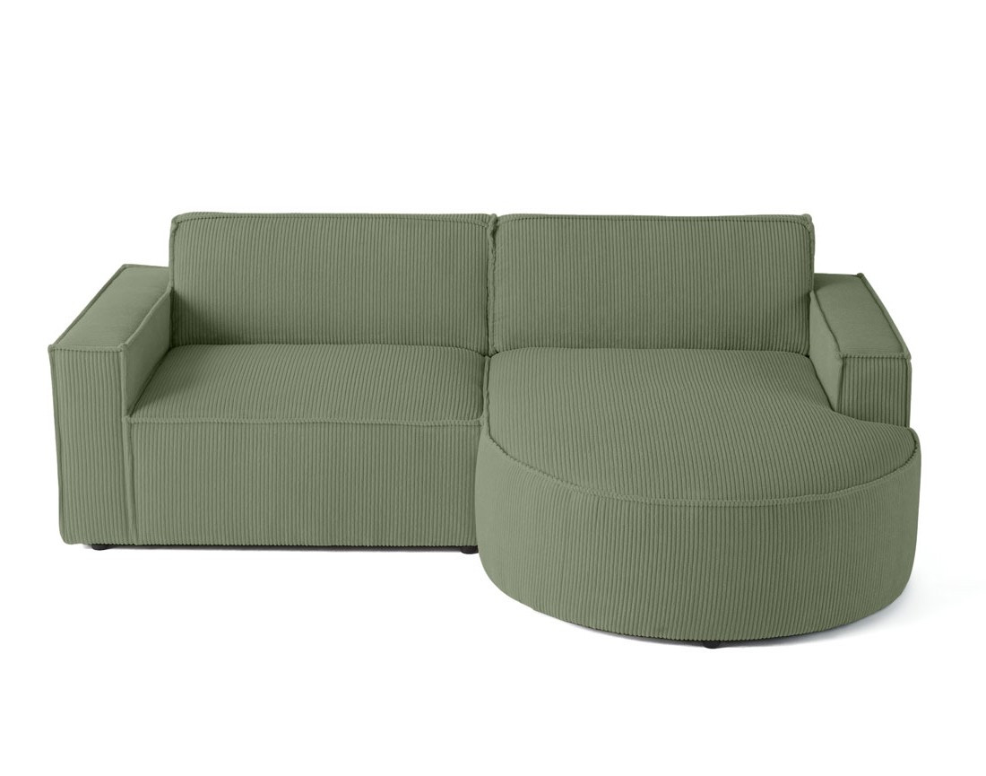 Canapé d'angle droit 4 places en velours côtelé Spiaggia