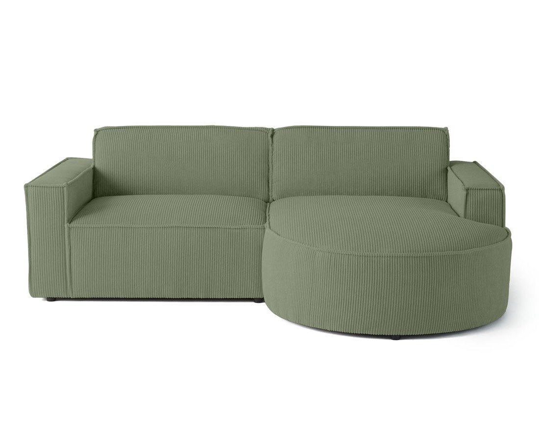 Canapé d'angle droit 4 places en velours côtelé Spiaggia