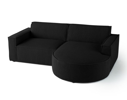 Canapé d'angle droit 4 places en velours côtelé Spiaggia