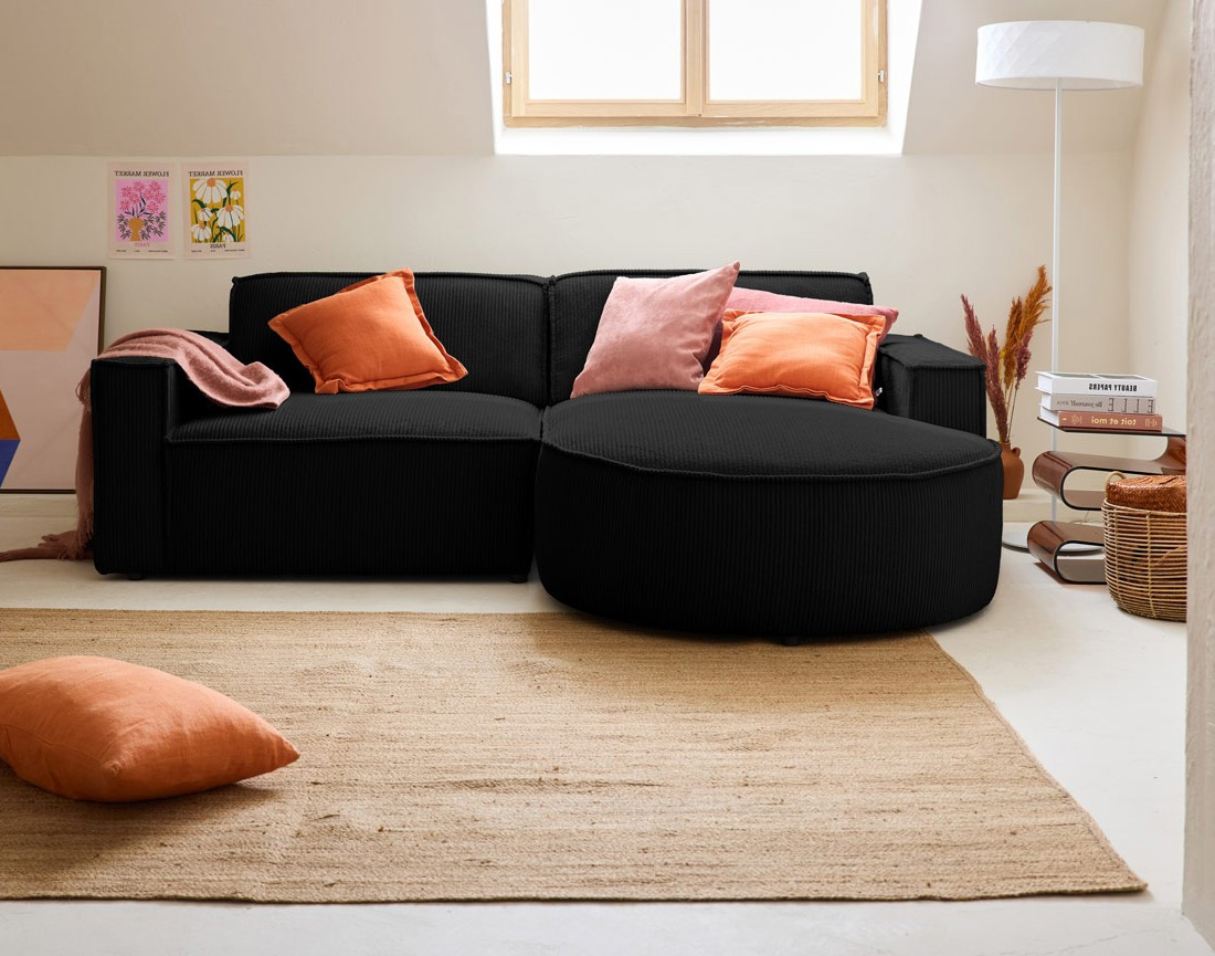 Canapé d'angle droit 4 places en velours côtelé Spiaggia Canapé d'angle droit 4 places en velours côtelé Spiaggia