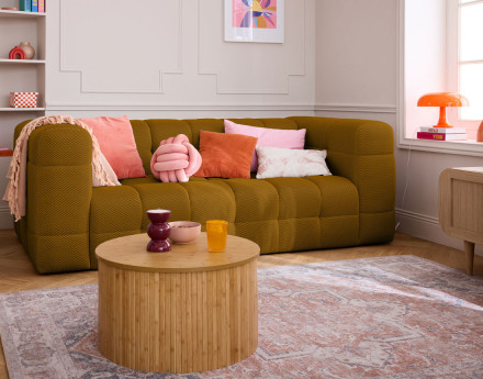 Canapé 3 places en tissu mailles 3D Suzano