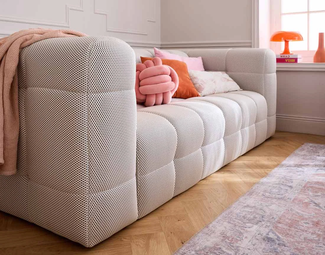 Canapé 3 places en tissu mailles 3D Suzano